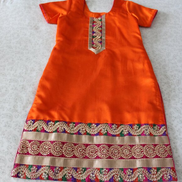 Orange & Pink Salwar - Picture 2 of 3